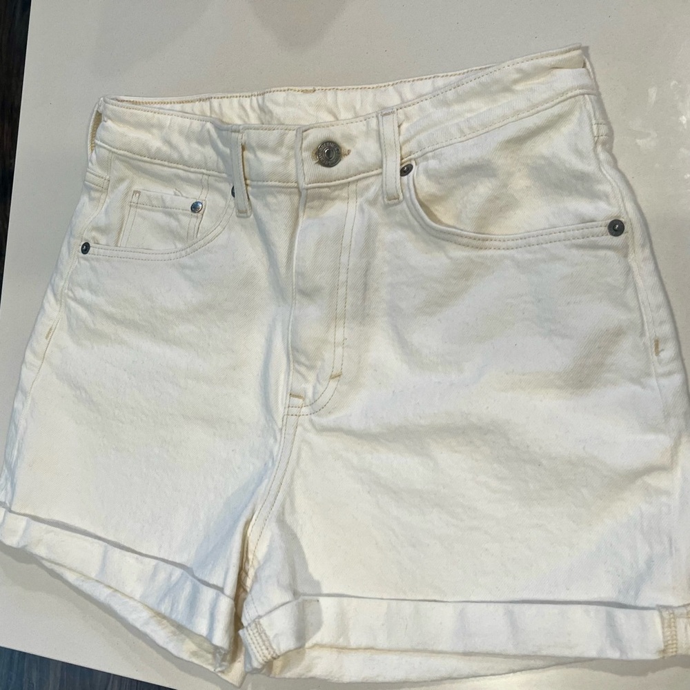 American Eagle white jean shorts